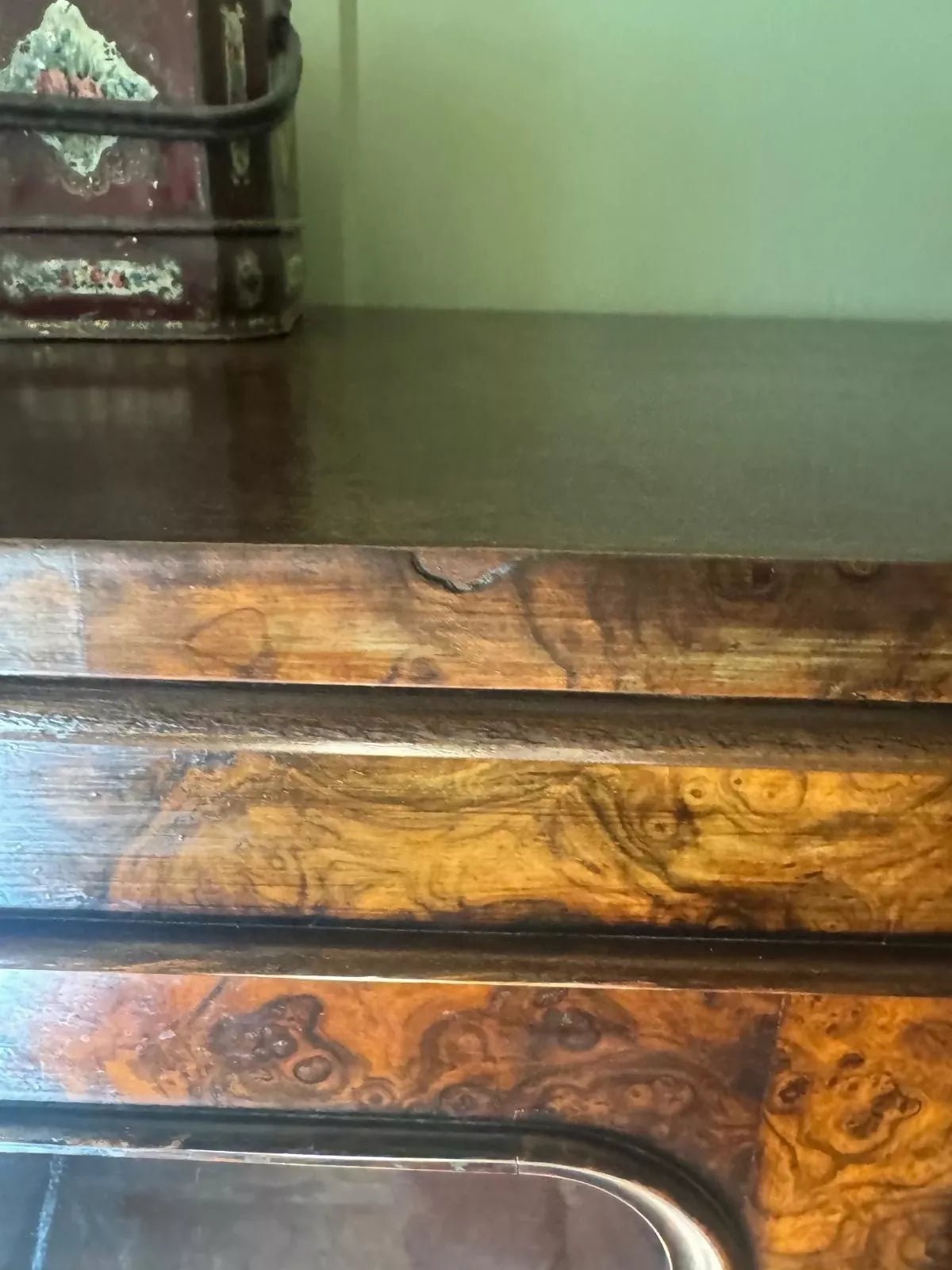 Vintage Victorian Burle Walnut Display China Bookcase Glazed Cabinet