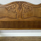 Bed Vintage French Louis XVI Oak Double Bed Frame Carved Headboard LOT 6375