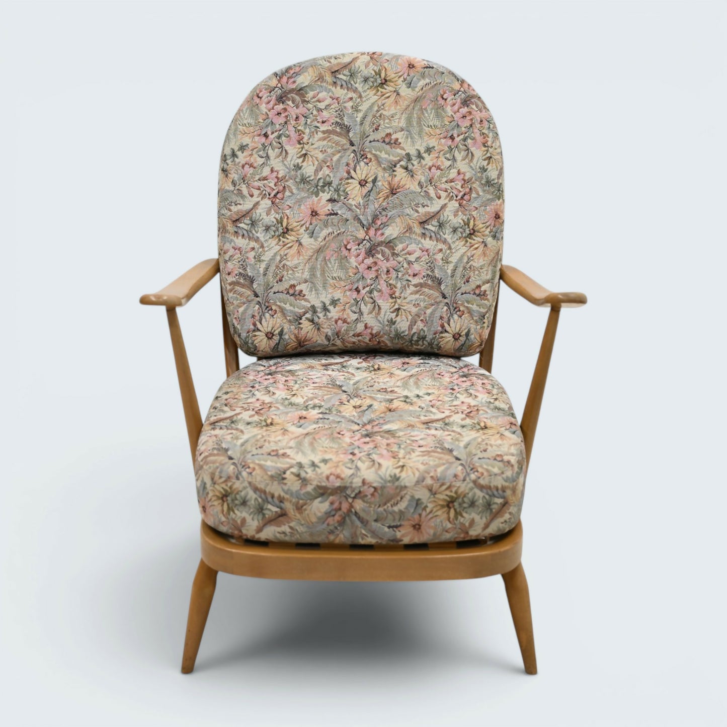 Ercol Windsor Easy Chair Model 203 1970s Blue Label Light Finish FREE Delivery*