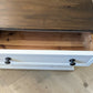 Solid pine rustic off white taupe chest of drawers merchant low boy sideboard