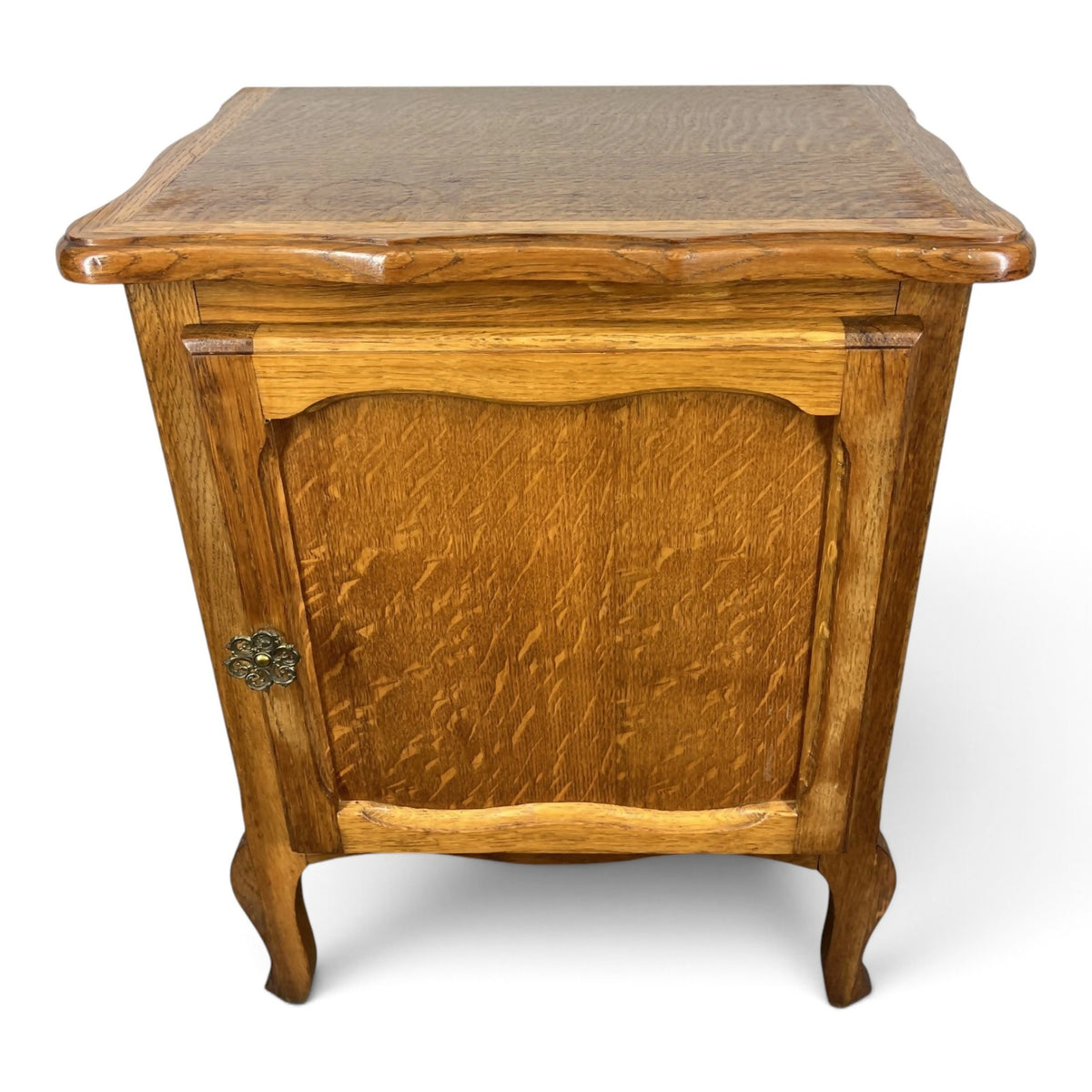 Bedside Table Vintage French Louis XVI Nightstand Oak Cabinet LOT 24299