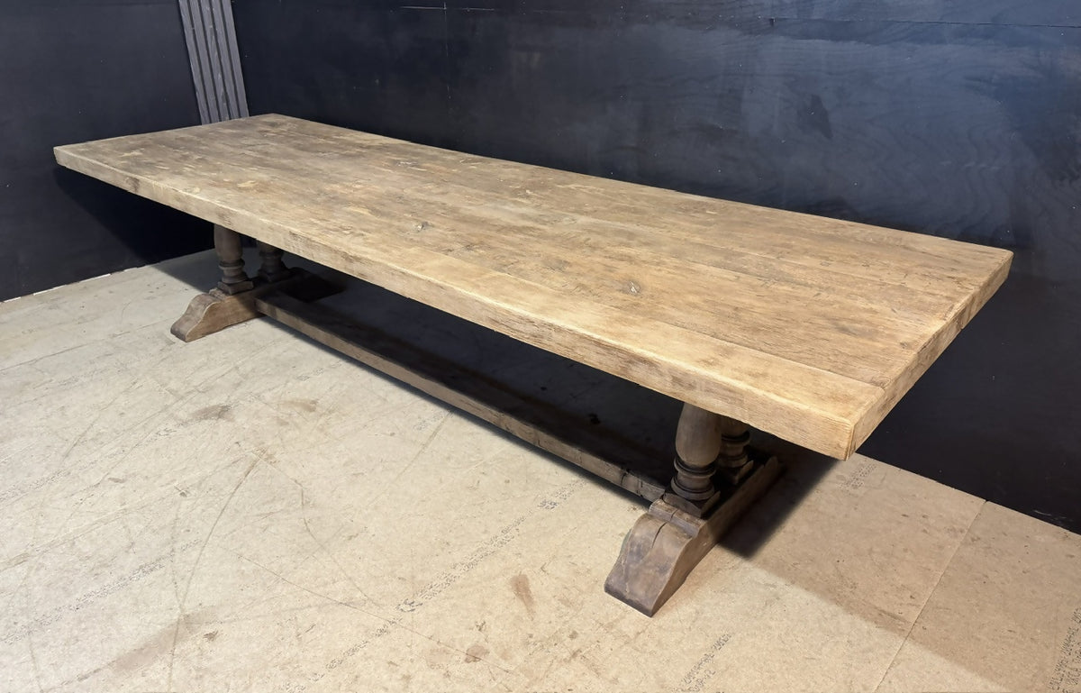 Incredible Huge 3.2 x 1 Meter Oak Farmhouse Dining Table