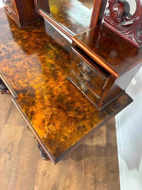 Victorian Burr Walnut Duchess Dressing Table