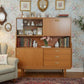 Mid Century Highboard Sideboard by Schreiber | Vintage 1960s Teak effect Drinks Cabinet