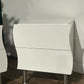 Contemporary Pair Of White Irregular Shaped Bed Side Cabinets5