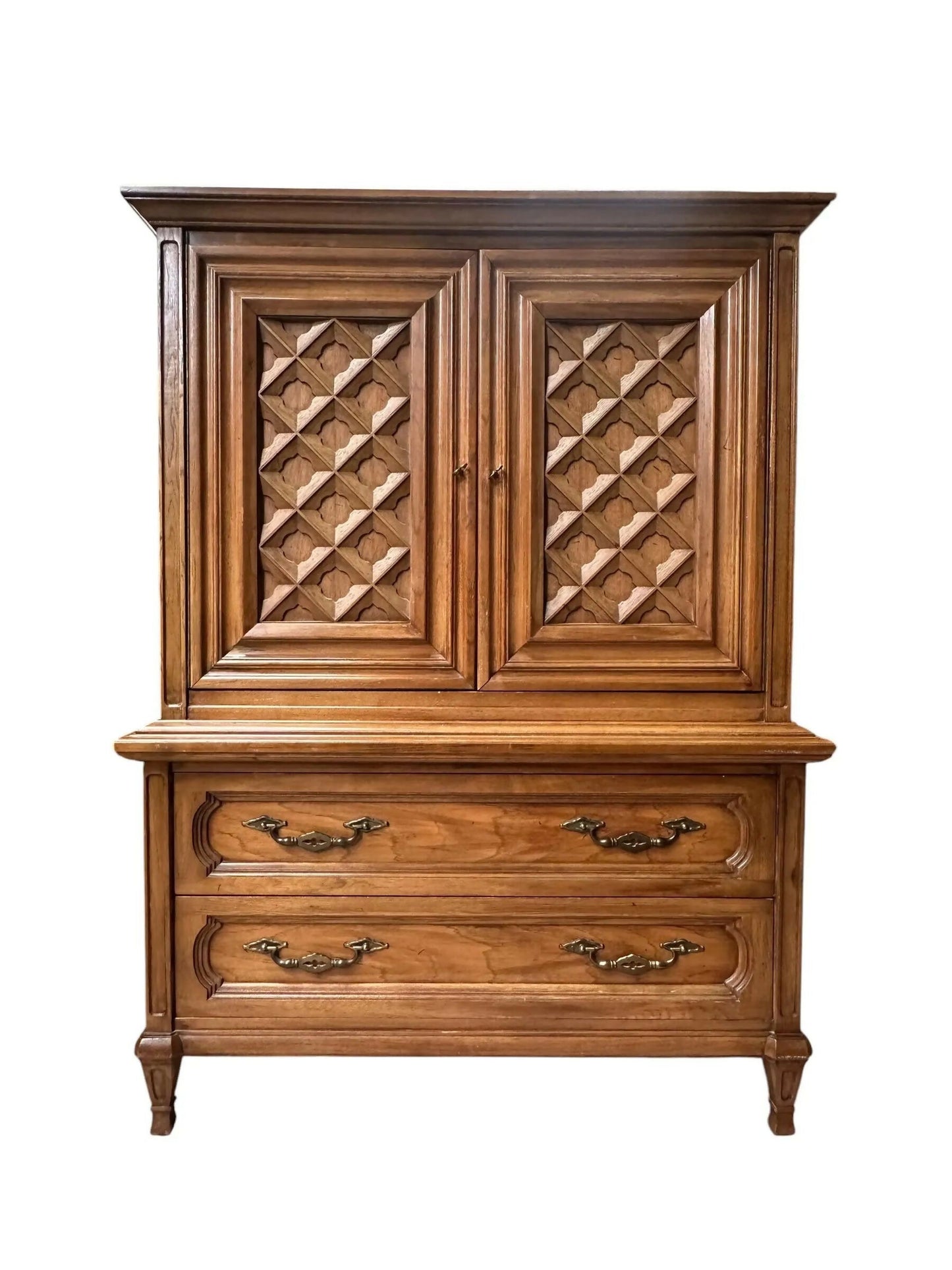 Vintage mid century Maple linen cupboard drawers by Thomasville