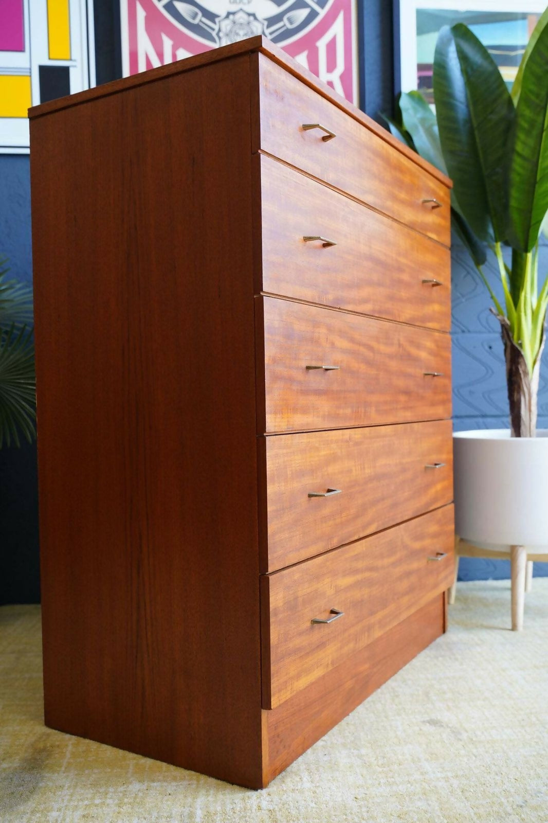 Austin Suite Tallboy Chest Of Drawers Mid Century 1960s (Oak)