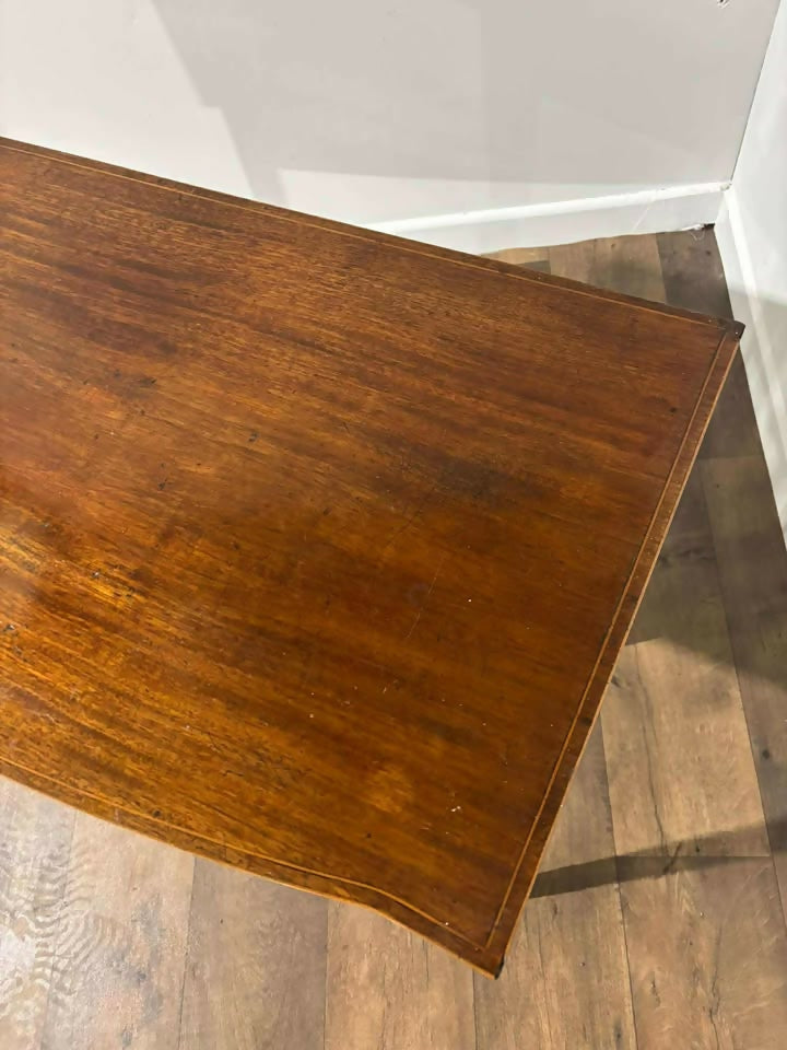 Edwardian Inlaid Mahogany Serpentine Front Side Table