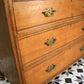 Chest of Drawers by Heal and Son with Bookcase Back and Original Brass Handles