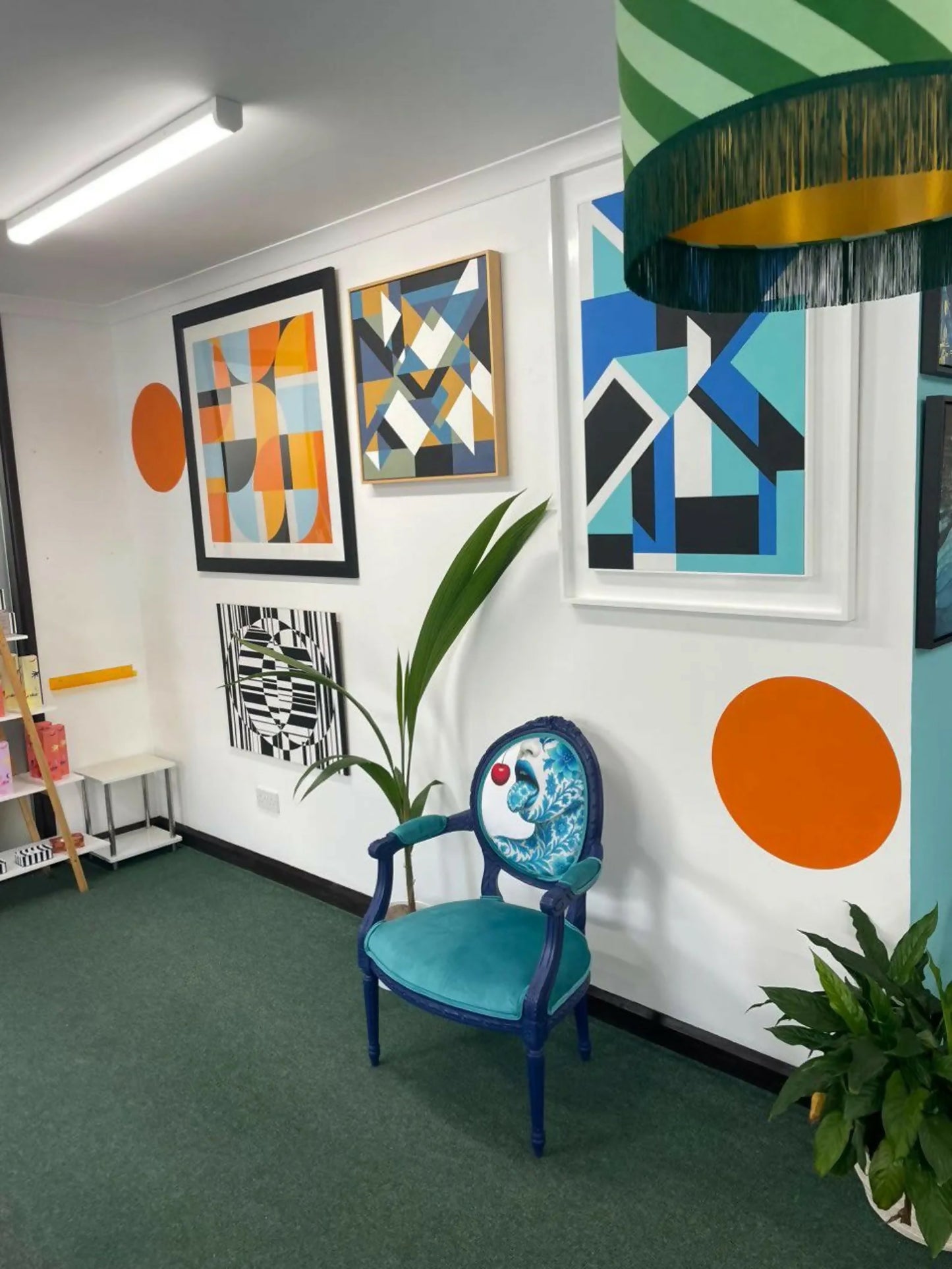 Blue Vintage Chair, Artist Design Bespoke Accent Chair, Statement Furniture