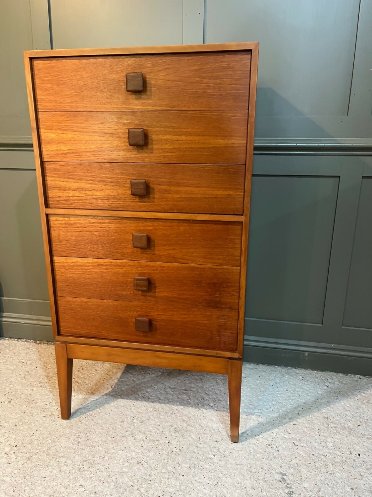 Tallboy Teak Chest Of Drawers Mid 20th C 6 Drawer Chest Danish Style