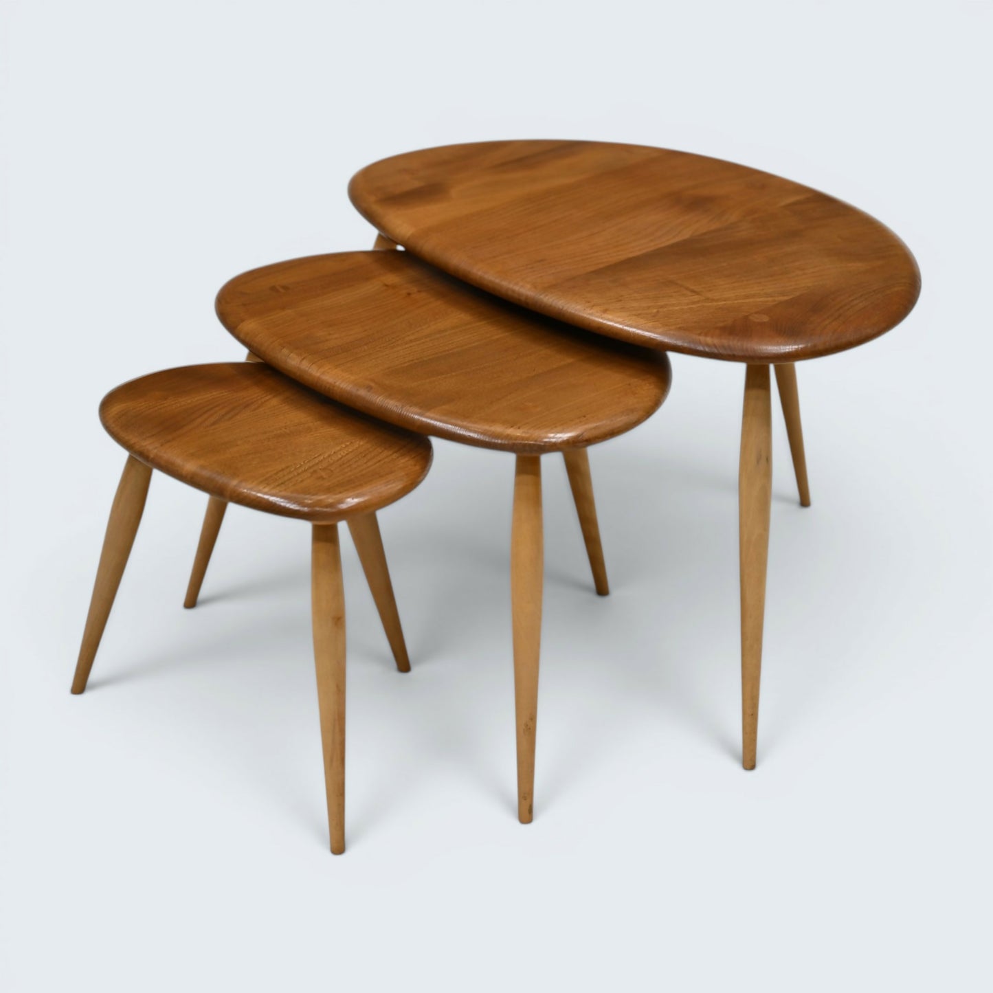 Ercol Pebble Nest Of Tables Ercol's Light Finish Good Condition Free Delivery