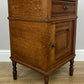 Bedside Table Antique French Style Marble Top Oak Cabinet Nightstand LOT 6235