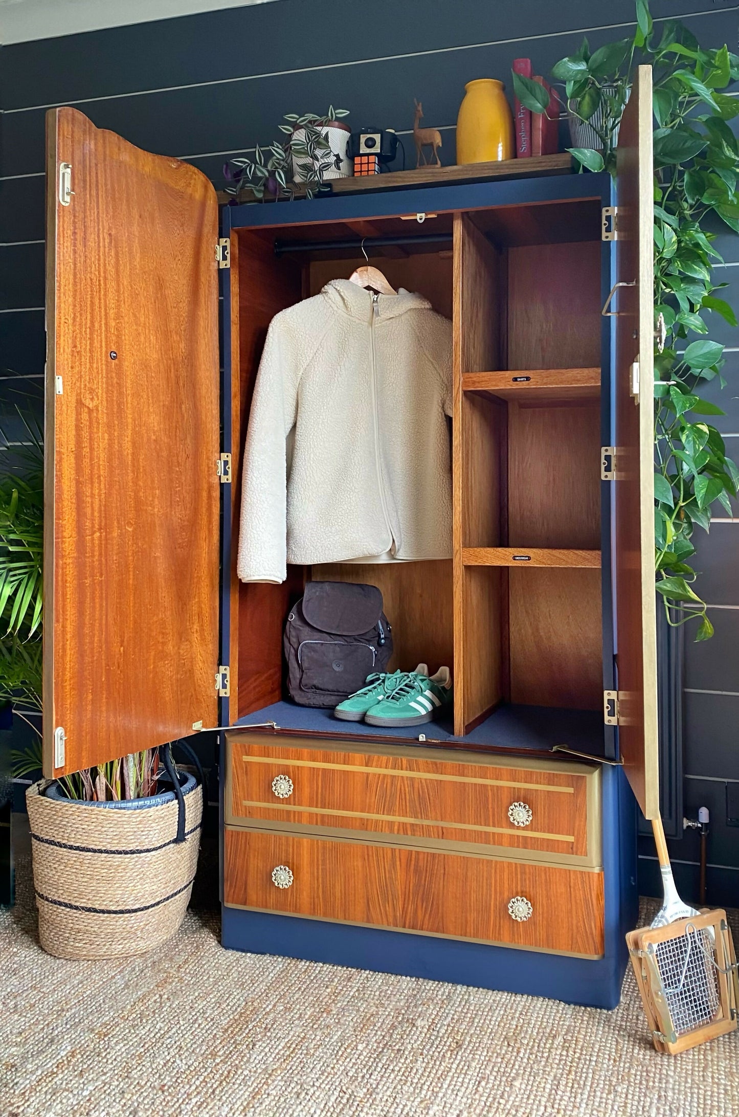 Wardrobe, Armoire, Coat Cupboard, Hallrobe, Hallway Storage, Mid Century Retro Vintage.