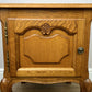 Bedside Table Vintage French Louis Style Oak Nightstand Carved Cabinet LOT 6305
