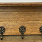 Coat Rack Vintage French Oak Wall Mounted 5 Hooks Carved Rack Hanger LOT 6203