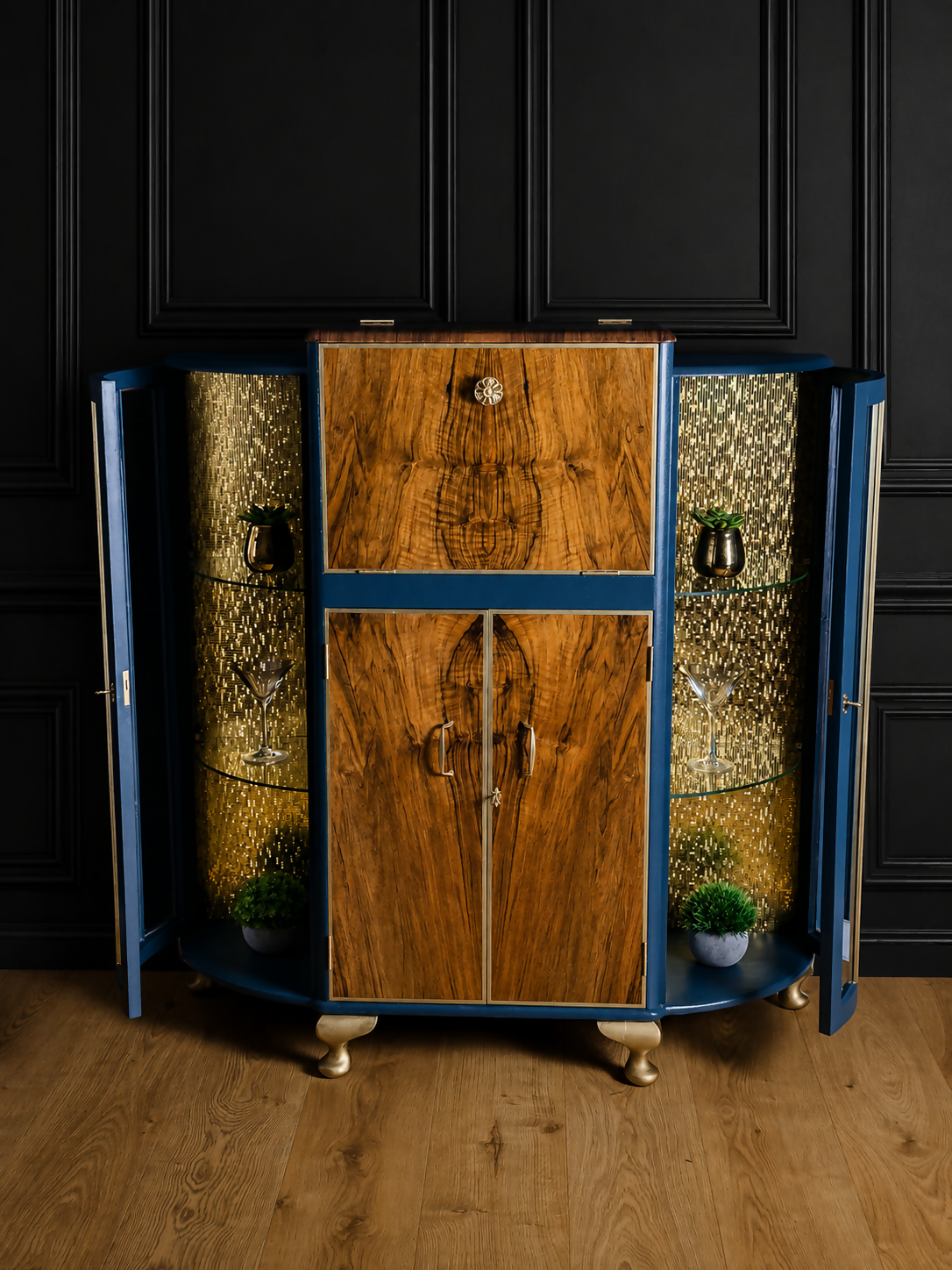 Art Deco Style Cocktail Cabinet/ Display Cabinet