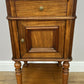 Bedside Table Antique French Style Marble Top Walnut Cabinet Nightstand LOT 6242