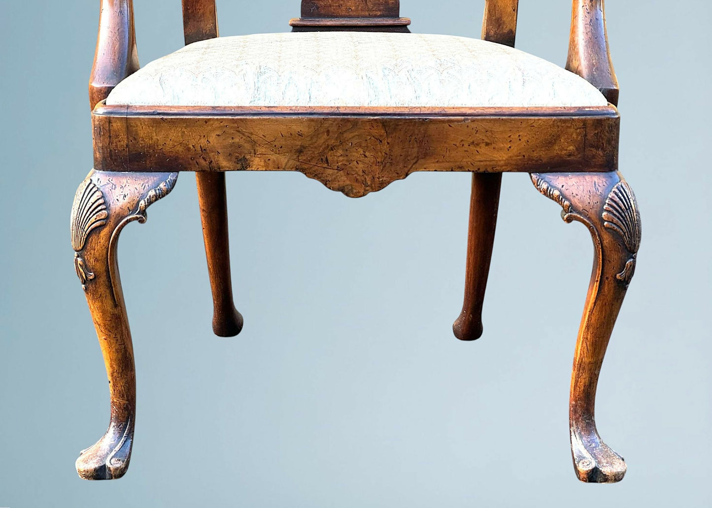 A Carved George1st Style Walnut Armchair / Antique Desk Chair