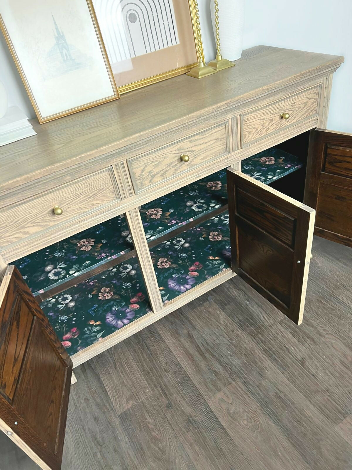 Light Wood Vintage Boho Rustic Sideboard