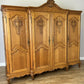 Wardrobe Vintage French Louis XVI Style Oak Four Door Carved Armoire LOT 6387