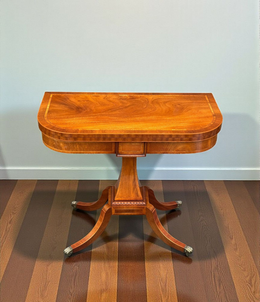 Good Quality Figured Mahogany Turn Over Top Games / Card Table