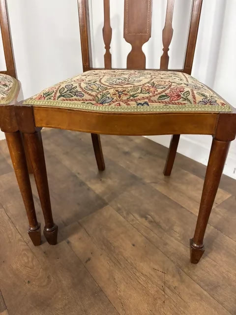 Pair of Edwardian Inlaid Mahogany Chairs