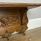 Coat Rack Vintage French Oak 6 Hooks Wall Shelf Carved Coat Hanger LOT 6551