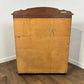 Vintage Mahogany Bow Fronted Display Cabinet with Leaded Glass