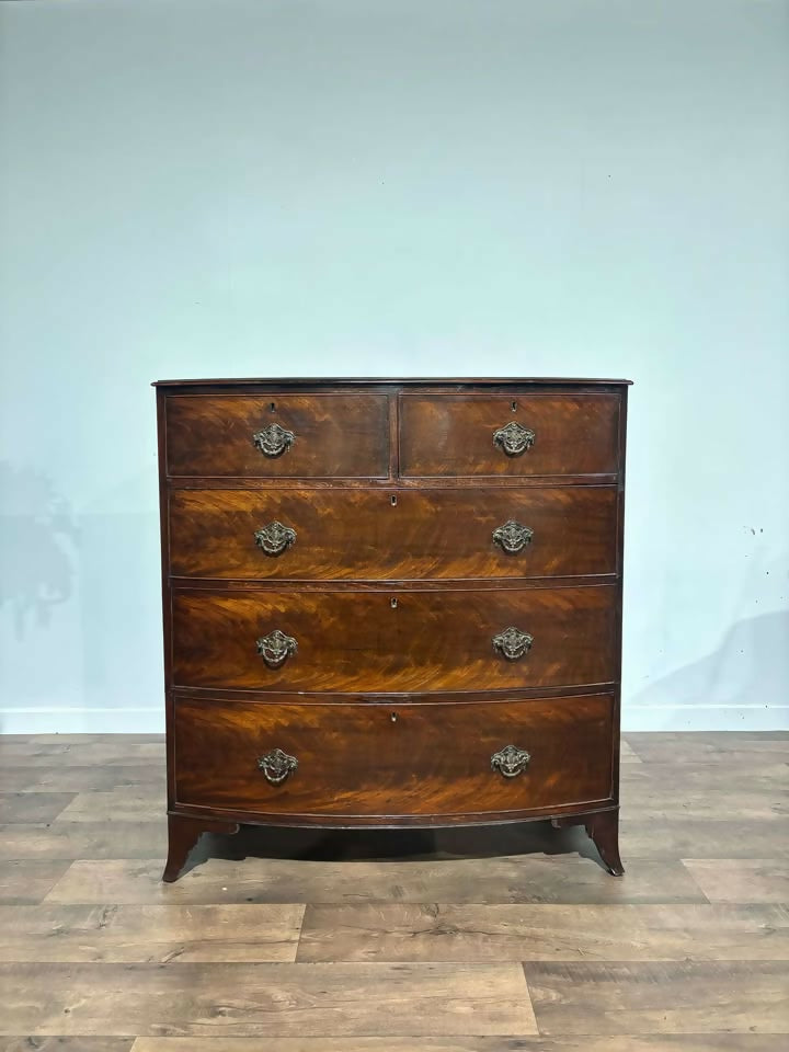 Georgian Mahogany Bow Front Chest Of Drawers2