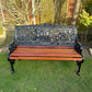 Coalbrookdale Nasturtium Garden Bench in Green with Sapele Slats