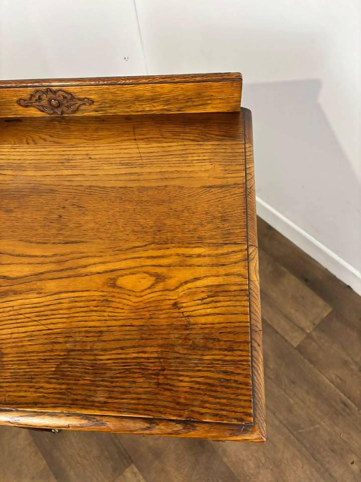 Vintage Oak Two Drawer Chest on Castors