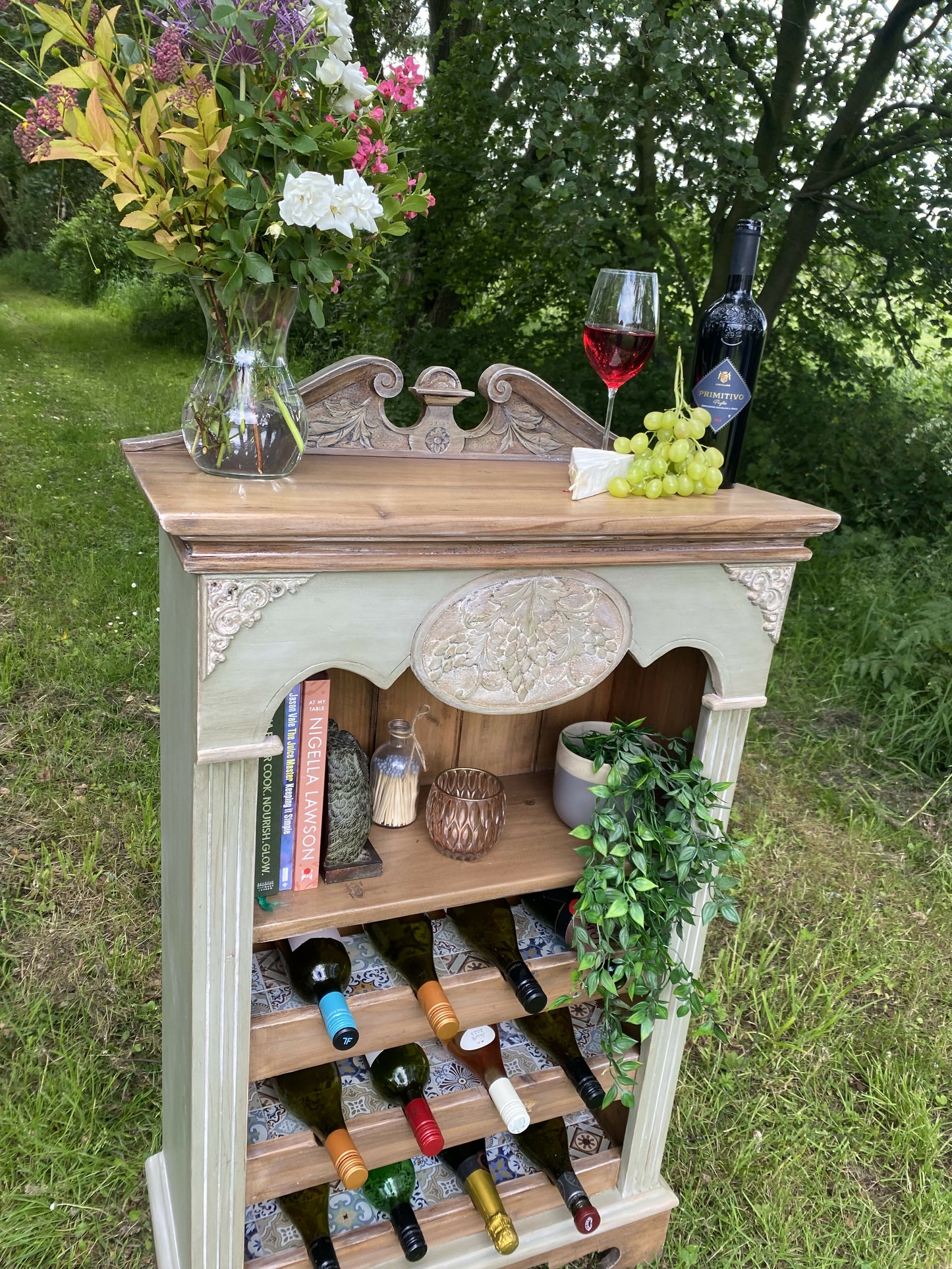 Solid pine wine rack
