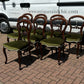 Set of 8 Green Balloon Back Mahogany Dining Chairs.