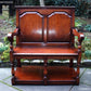 A TITCHMARSH AND GOODWIN SOLID OAK TAVERN SEAT / SETTLE / PEW / HALL ARMCHAIR / BENCH.