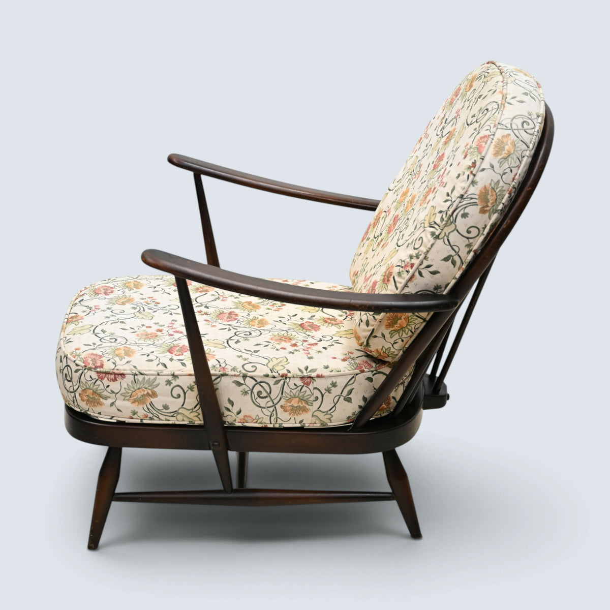 Ercol Fleur-De-Lyes Easy Chair New Webbing Traditional Dark FREE UK Delivery*