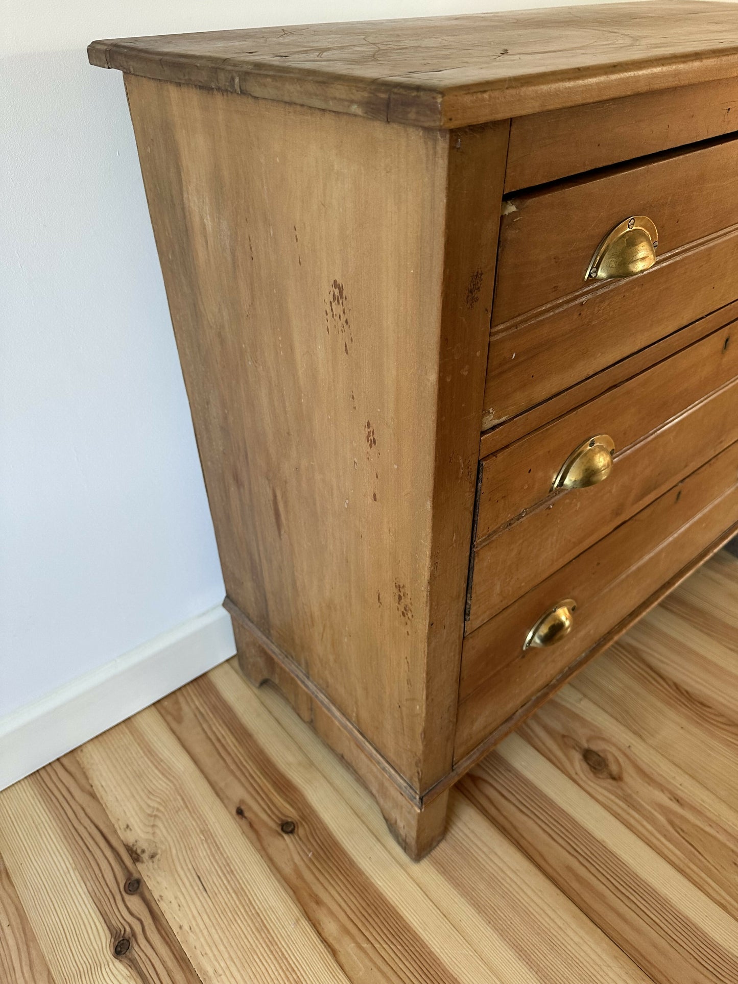 Antique Victorian Pine Chest of Drawers Rustic Solid Stripped Pine