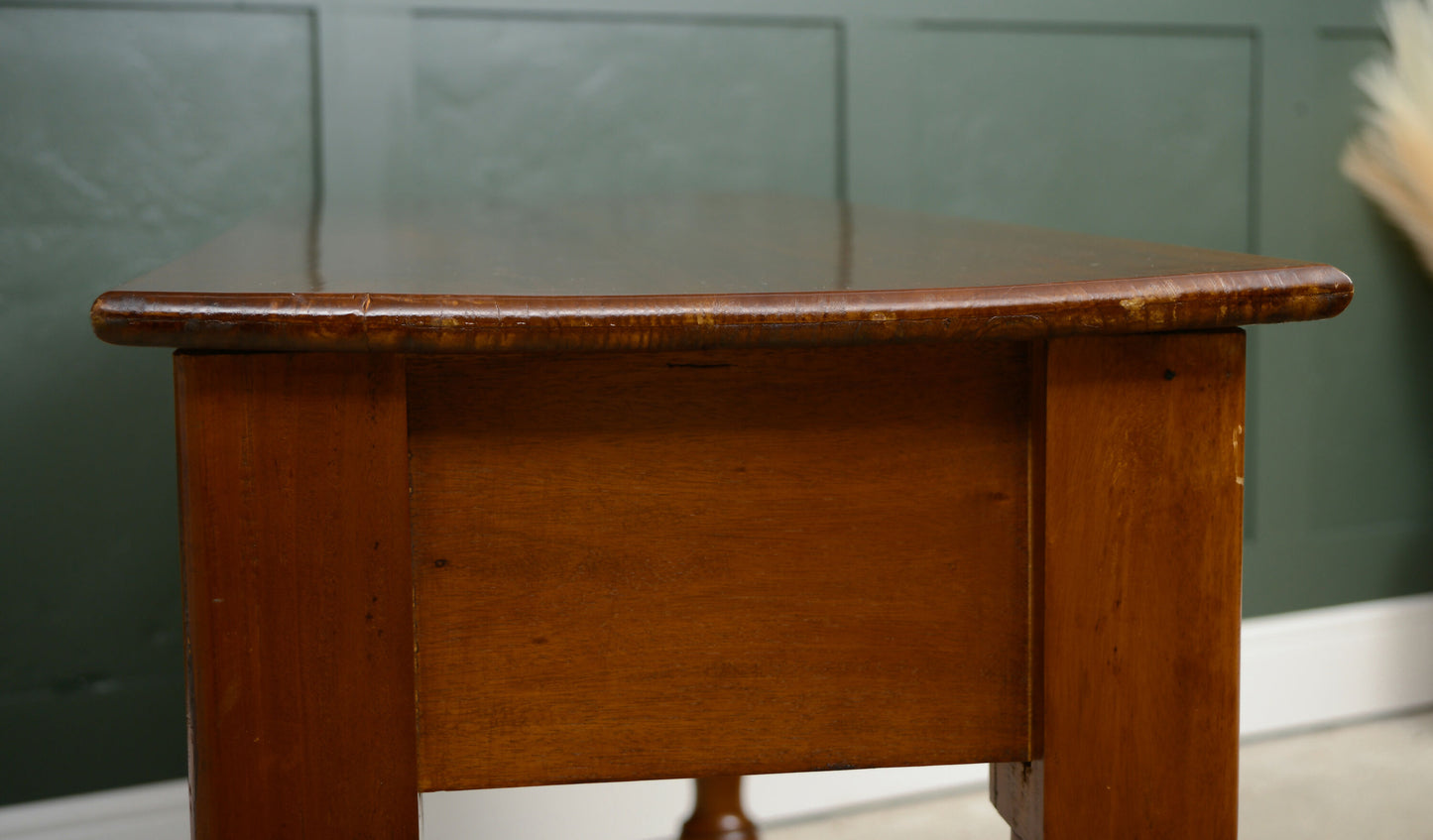 Antique Style Long Console Table - Hardwood Mahogany Finish