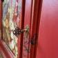 Sideboard Red Floral Decorated