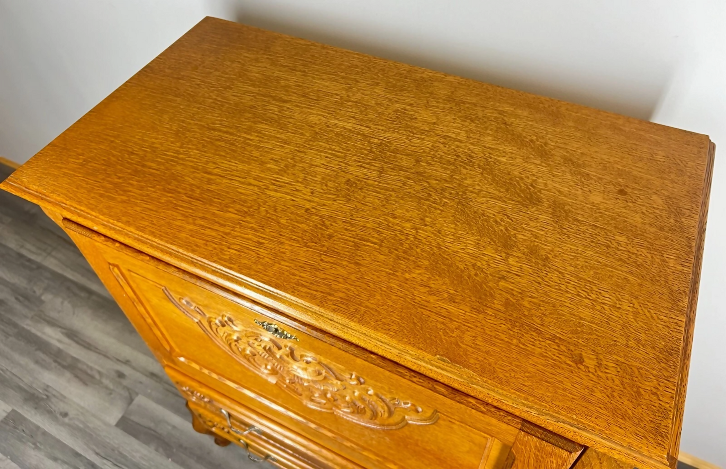 Cabinet Vintage French Louis XIV Style Drop Front Cupboard Sideboard LOT 2646
