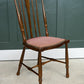 4 Edwardian Stick Splat Back Chairs with Dusky Pink Seats - SKU 208
