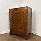Vintage 'Lebus' Oak Five Drawer Bedroom Chest