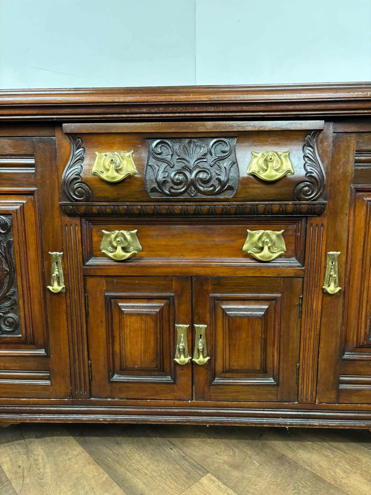 Late Victorian Antique Carved Gothic Sideboard