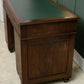 Victorian Oak Pedestal Desk with Full Width Drawer & Green Top