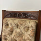 Pair of Victorian Carved Walnut Upholstered Library Armchairs