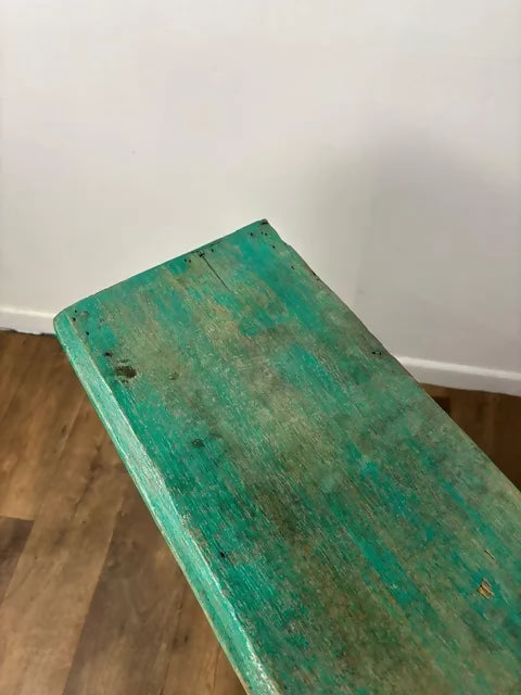 Reclaimed Indian Wood Rustic Green Distressed Cupboard