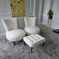 Antique Victorian Bedroom Chairs White Boucle- Newly Upholstered.