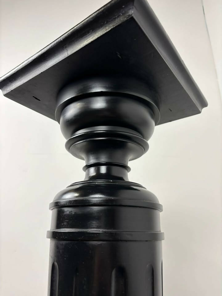 19th Century Ebonized Torchère With Fluted Column