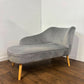 Modern Upholstered Grey Suede Chaise Longue / Day Bed