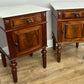 Pair of Bedside Tables Antique Walnut Marble Top Nightstands Cabinets LOT 6223